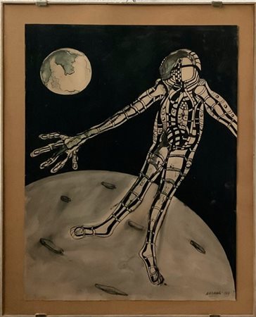 Agenore Fabbri Lotto di due tecniche miste su carta, soggetti diversi
cm 50x35 c