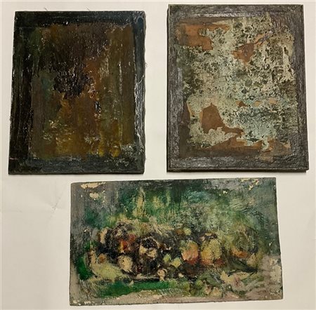 Ugo Recchi Lotto composto da diciannove dipinti a tecnica mista su tela e carton