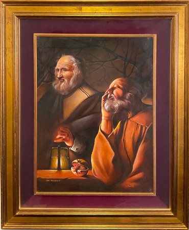 Maurizio Bottoni "I due pellegrini" 
olio su tela
cm 80x60
firmato e titolato in