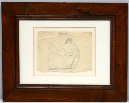 Mario Sironi "Figura seduta" 1923 circa
matita grassa su carta
cm 14,8x20
timbro