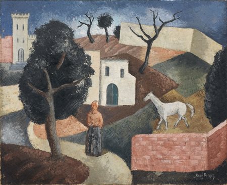René Paresce Carouge 1886 - Parigi 1937 Paesaggio Italiano, 1931 Olio su...
