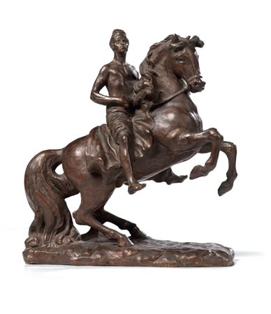 Giorgio de Chirico Volos 1888 - Roma 1978 Cavallo e cavaliere con berretto...