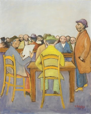 Ottone Rosai Firenze 1895 - Ivrea (To) 1957 Giorno di festa, (1950) Olio su...