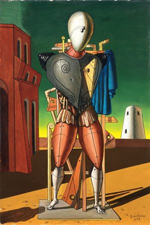 Giorgio de Chirico Volos 1888 - Roma 1978 Trovatore, 1968 Olio su tela, cm....