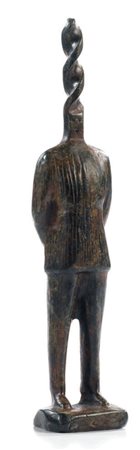 Jean Michel Folon Bruxelles 1934 - 2005 Homo trapano Scultura in bronzo a...