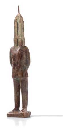 Jean Michel Folon Bruxelles 1934 - 2005 Homo Empire Scultura in bronzo a...