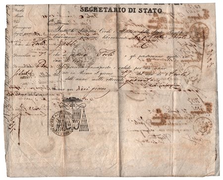 Cardinale Luigi Lambruschini (Sestri Levante 1776 - Roma 1854), Stato Pontificio - Conte Ercole Gaddi