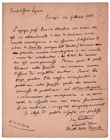 Leopoldo Tiberi (Siena 1845 - 1919), Riviste - La favilla - editoria marchigiana - Mestica