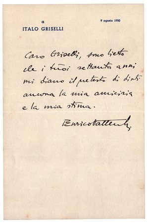Enrico Vallecchi (Firenze 1902 - ivi 1990), Eleganti auguri - Griselli