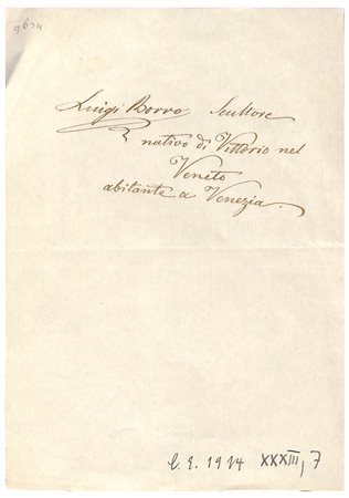 Luigi Borro (Ceneda 1826 - Venezia 1880), Scultura