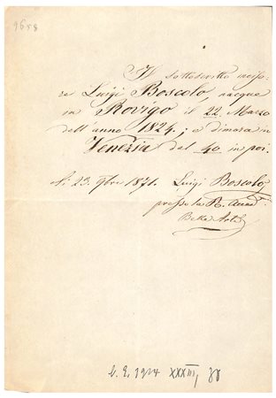 Luigi Boscolo (Rovigo 1824 - 1906), Accademia di Belle Arti di Venezia