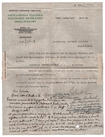 Giovanni Gentile (Castelvetrano 1875 - Firenze 1944), Treccani - Giuseppe e Gabriele Salvioli