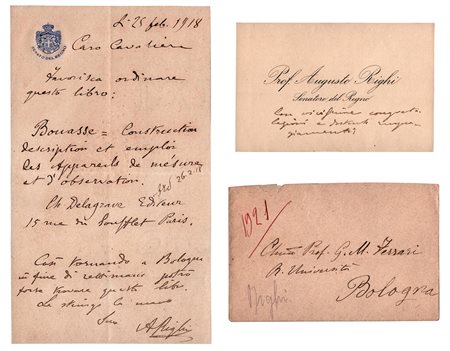 Augusto Righi (Bologna 1850 - ivi 1920), Henri Bouasse, congratulazioni