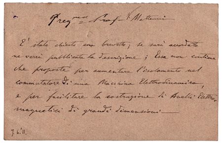 Antonio Pacinotti (Pisa 1841 - ivi 1912), Anelli elettromagnetici, brevetto Anello Pacinotti
