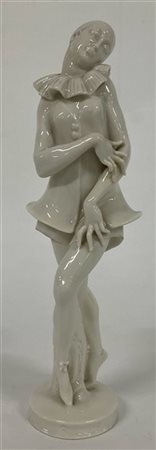 Schwarzburger Werkstätten Figura in porcellana bianca raffigurante ballerina. Ge
