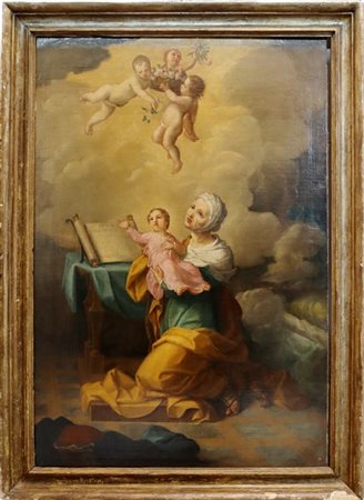 Anonimo del secolo XVIII


"L'educazione della Vergine"

Olio su tela, cm 128x8