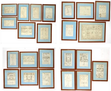 Lotto composto da ventitre incisioni raffiguranti antichità classiche di auturi