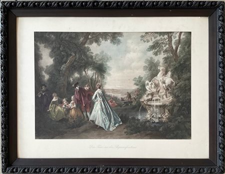 Lotto di due riproduzioni di soggetto e misure deverse, (cm 53x69 e 60x80) in c