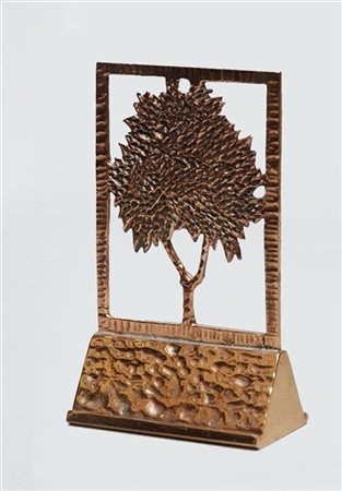 Mario Rossello "Alberello" scultura in bronzo (h cm 10) Firmata in basso sul lat