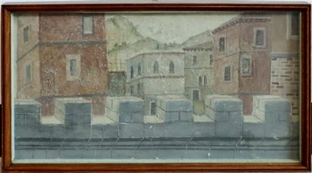 Arte del secolo XIX. Lotto composto da due tecniche miste su tela raffiguranti