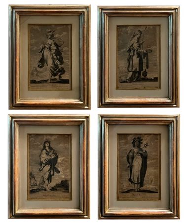 Gilles Rousselet (Parigi 1610-1686) Gruppo di quattro incisioni all'acquaforte