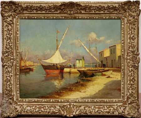 Ignoto del secolo XX

"Marina con barche a vela" 
olio su compensato (cm 74x93)