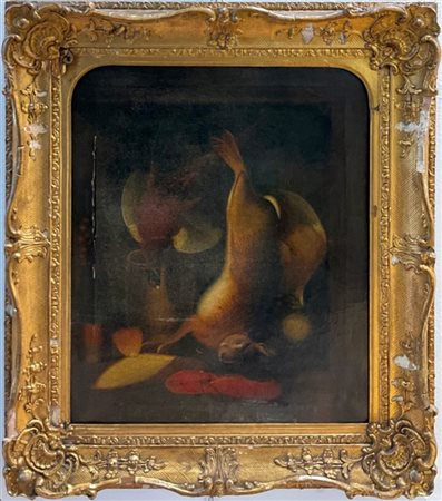 Scuola inglese del secolo XIX

"Composizione con cacciagione, aragosta e razza"