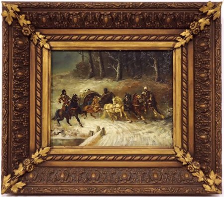 Ignoto del secolo XIX

"Cosacchi a cavallo" 
olio su compensato (cm 20x25,5)
In