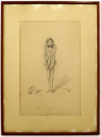 Coppia di disegni a matita raffiguranti
caricature del secolo XIX
mm 291x190 al