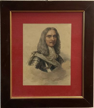 Scuola francese del secolo XIX

"Ritratto di gentiluomo" 
acquerello su carta (