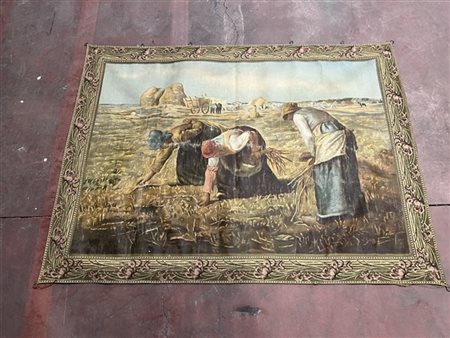 Arazzo del secolo XX dipinto con tecnica succo d'erba. Decoro  raffigurante "Le