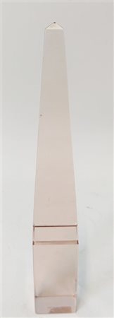 Venini Obelisco in vetro massello trasparente ambrato. Murano, anni '50/'60. Fir