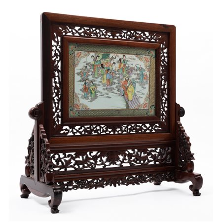 MANIFATTURA CINESE DEL XIX SECOLO, Paravento da tavolo