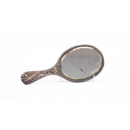 SPECCHIO DA TOILETTE IN LAMINA D'ARGENTO 925