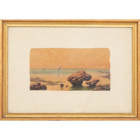 VINCENZO VITRANO, Paesaggio marino, Acquarello su carta