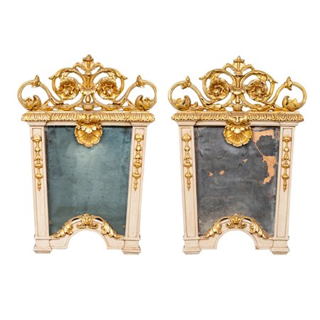 MANIFATTURA SICILIANA DEL XIX SECOLO, Coppia specchiere