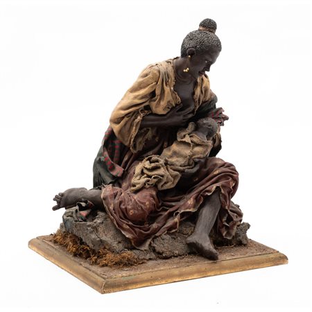 MANIFATTURA NAPOLETANA DEL XIX SECOLO, Scultura da presepe