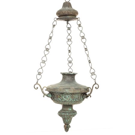 MANIFATTURA SICILIANA DEL XVIII SECOLO, Lampada votiva