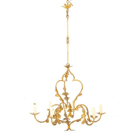 LAMPADARIO in ottone dorato