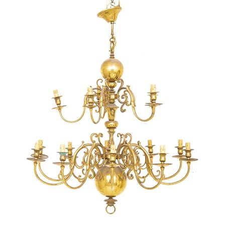 LAMPADARIO in ottone dorato