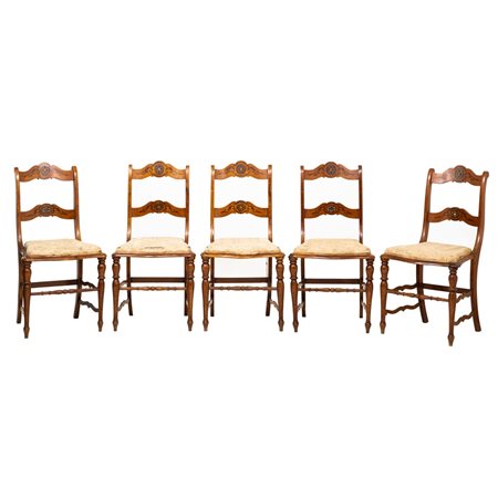 EBANISTERIA SICILIANA DEL XIX SECOLO, Cinque sedie