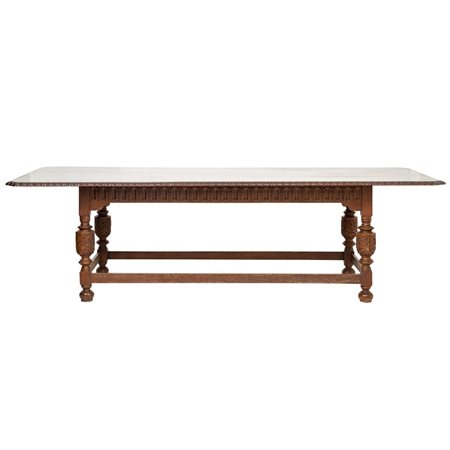 EBAN. INGLESE DEL XIX SEC., Tavolo, due poltrone e sei sedie