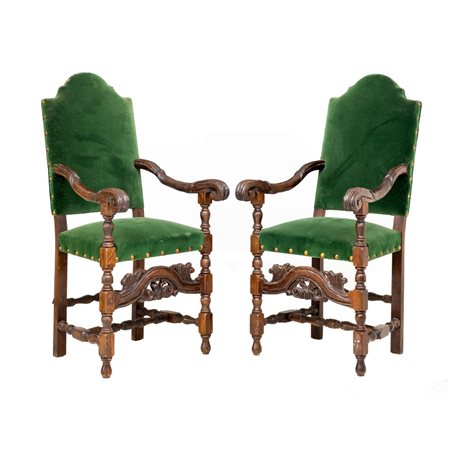 MANIFATTURA ITALIANA DEL XIX SECOLO, Coppia poltrone