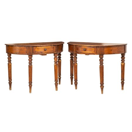 MANIFATTURA SICILIANA DEL XIX SECOLO, Tavolo a due mezzine