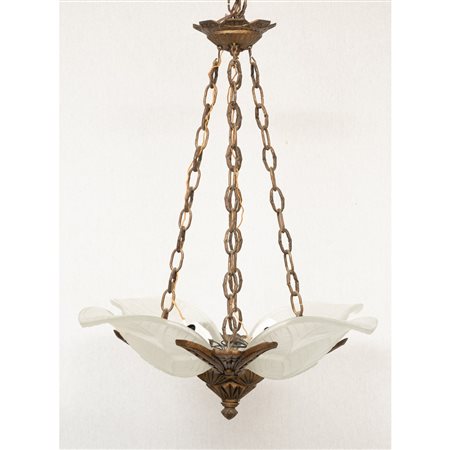 LAMPADARIO a quattro luci in bronzo