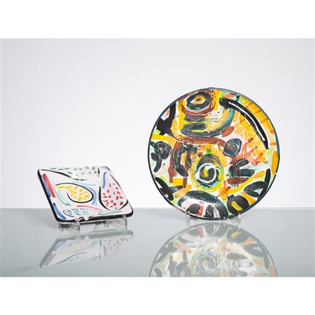 FIUMARA D’ARTE E CERAMISTA ITALIANO, Un posacenere e piatto