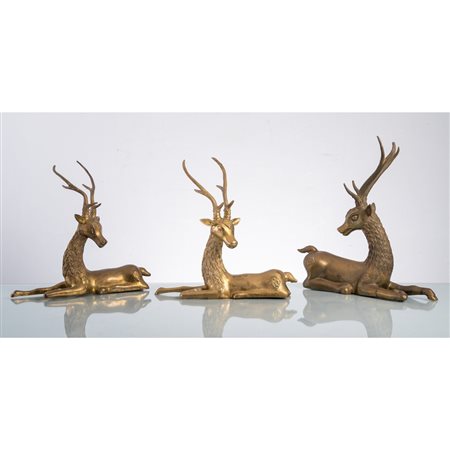 HOLLYWOOD REGENCY, Tre sculture di cervi