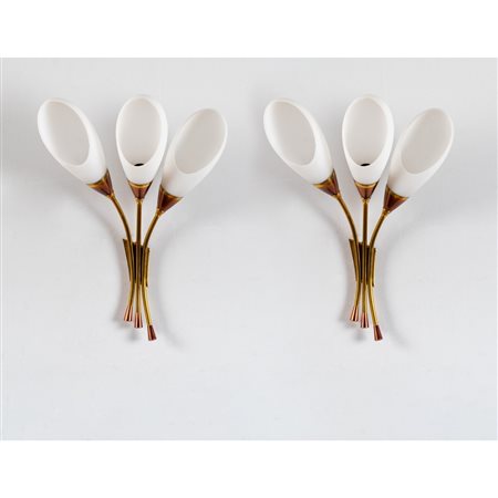 PRODUZIONE ITALIANA 1950 ca., Coppia di lampade