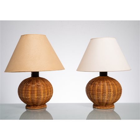 PRODUZIONE ITALIANA 1980 ca., Coppia di lampade da tavolo