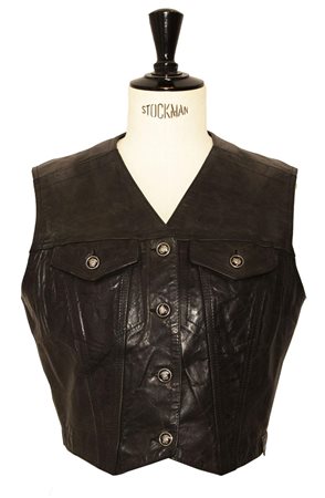 Gianni Versace Jeans Couture LEATHER WAISTCOAT Description: Lining leather...